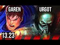 GAREN vs URGOT (TOP) | 10/0/1, 6 solo kills, 1100+ games, Legendary | KR Master | 13.23