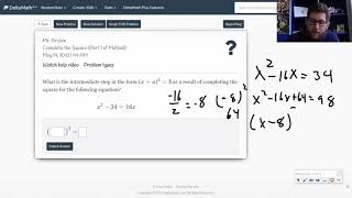 DeltaMath Completing the Square Part 1