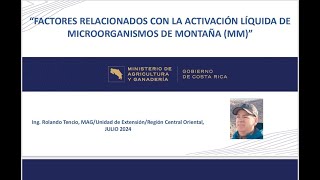 Factores relacionados con la activación líquida de microorganismos de montaña MM video1108998009