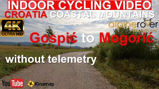 Croatian Coastal Mountains Tour: Gospić to Mogorić. Indoor Cycling Video without telemetry