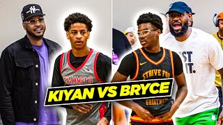 Bryce James vs Kiyan Anthony w/ Lebron & Carmelo COACHING!! | Nike EYBL Indy Day