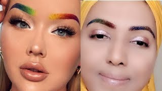 Gittery Rainbow Brows Tutorial I Tried Following NikkieTutorials