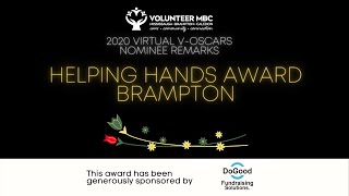 2020 Virtual V-Oscars - Nominee Remarks - Helping Hands Award (Brampton)