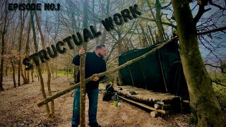 🌲Continuing the build of the semi permanent camp (wildcamping and bushcraft)🌲