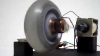 Toy Solenoid AC/DC Motor / Engine using a skate wheel. Easy hobby project. homemade. (lecmix)