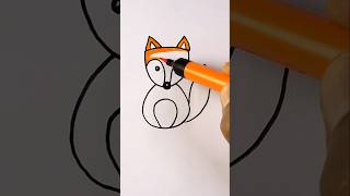 Easy cute Fox drawing for kids | Simple art #shorts #art #drawing #kidsart #diy #kids #fox