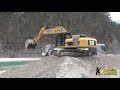 caterpillar 336d excavator digging and loading gravel excavator caterpillar