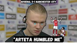 Erling Haaland APOLOGIZES to Arteta - Haaland Post Match Interview - Arsenal 5-1 Manchester City