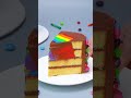 shorts rainbow heart cake decorating