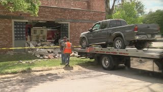 Truck hits Davenport fire station