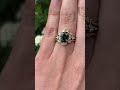 holly cluster ring 2.40 carat forest green australian sapphire