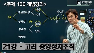 [주제100-21강]-[☆☆고려 중앙정치조직] 2성 6부, 도병마사 식목도감 중추원 어사대 삼사