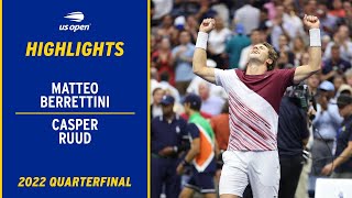 Matteo Berrittini vs. Casper Ruud Highlights | 2022 US Open Quarterfinal