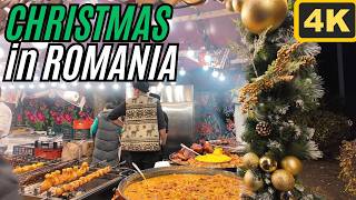 4K 🎄 Christmas in Romania - POV Walking Tour of Craiova Christmas Market