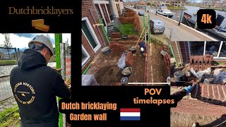 🧱 Dutch BRICKLAYING a brick garden wall 🧱