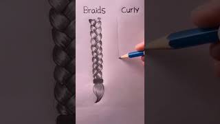 Braids or Curly hair || hair style drawing #shorts #hairstyle #drawing #short