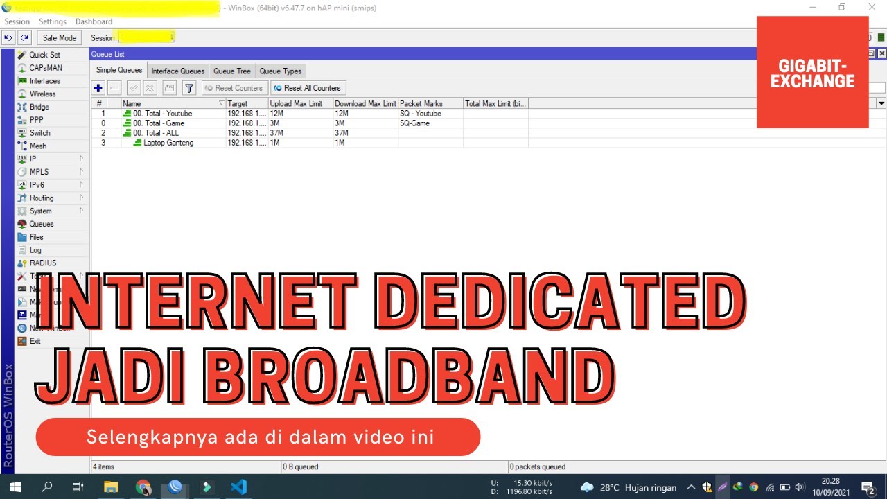 Membuat Internet Dedicated Menjadi Internet Broadband - YouTube