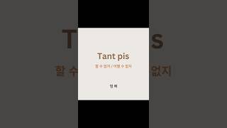 하루에하나씩 프랑스어 | Tant pis