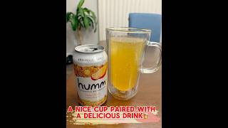 I found a nice cup and a delicious drink at Costco #Costco #cup #drink #humm kombucha #bodum