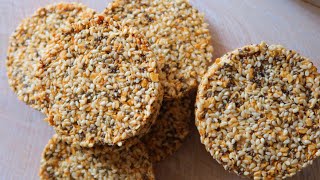 Oats Sesame Chia Seeds Crisps 燕麦芝麻奇亚籽薄脆，低脂减肥期零食，无油无糖