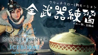 【MHWアイスボーンベータテスト】クラッチクロー\u0026新モーションほぼ全武器練習の記録。