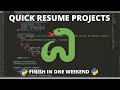 Python Resume Projects - You Can Finish in a Weekend