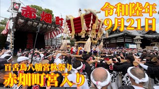 令和陸年 百舌鳥八幡宮赤畑町宮入り #ふとん太鼓 #赤畑町 #百舌鳥