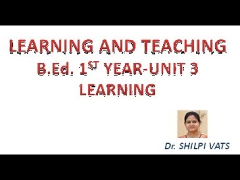 B.Ed. MCQ For Paper- Learning And Teaching- Unit 3 - YouTube