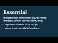 essential meaning in hindi essential का हिंदी में अर्थ explained essential in hindi