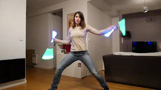 Woman Does Tricks with Light up Nunchucks - 1028502