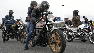 (暖気エンジン始動)(排気音)　Z400FX・Z1 ・KH250・他…  HI　RACING ・香芝→針テラス走り納め