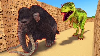 Elephant mammoth vs T-rex escape from maze | Versuslife ep.33