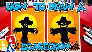 How To Draw A Scarecrow Silhouette - HAPPY HALLOWEEN!