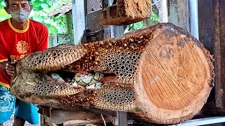 full of unexpected surprises when sawing old teak wood with beautiful grain