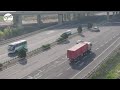 driverless heavy trucks undergo test runs on designated expressway in north china