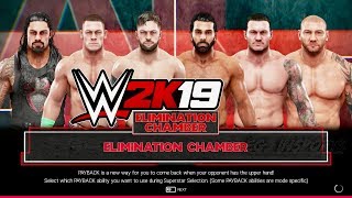 WWE 2K19 || 6-Man Elimination Chamber Match || ELIMINATION CHAMBER POD SPEAR & More || WWE 2K19