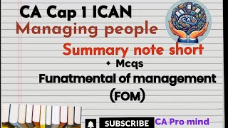 CA cap 1 Human resources management with MCQ#notes#cap1#HRM#HumanResources