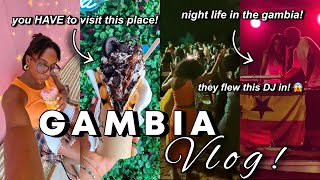 VLOG: NEW WAFFLE \u0026 ICE CREAM SHOP, NIGHTLIFE IN THE GAMBIA + AFROBEATS PARTY ON THE BEACH! 🇬🇲