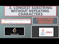 Leetcode | 3. Longest Substring Without Repeating Characters | Medium | Java Solution