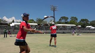 2019年IH ソフトテニス 女子 ダブルス 2回戦 吉田美結 小池彩季（盛岡誠桜 岩手）× 河合夏澄 田中愛美（須磨学園 兵庫）