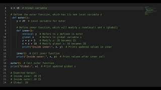 Python Interview Question: Functions and scope - local, global, nonlocal