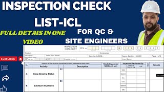 How To Prepare Inspection Checklist ICL| Inspection Checklist Format for QAQC Engineers.