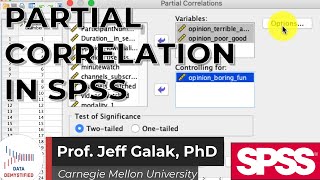 Partial Correlation in SPSS (SPSS Tutorial Video #16)