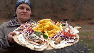 Sacda Toyuq Şaurma, THE BEST CHICKEN GYROS IVE EVER MADE, Country Life Vlog