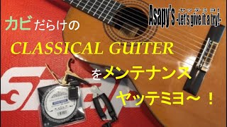 カビだらけのCLASSICAL GUITERをメンテナンスヤッテミヨ！