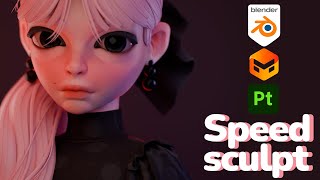 Stylized girl Speedsculpt Blender