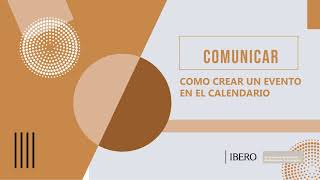 Comunicar - Cómo crear un evento en el calendario