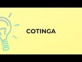 What is the meaning of the word COTINGA?