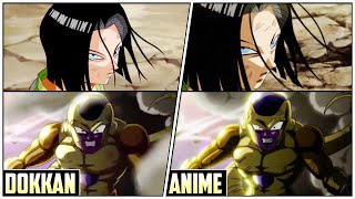 LR PHY Angel Golden Frieza \u0026 Android 17 DOKKAN VS ANIME COMPARISON