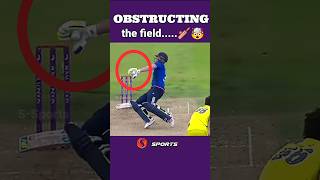 obstructing the field out in cricket 😱🏏#shorts #cricket #ipl #icc #cricketnews